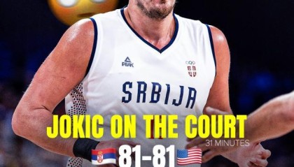 在国家队体验掘金套餐 约基奇下场9分钟输26分！