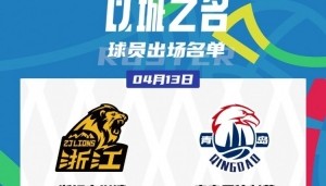 青岛VS广厦G1大名单：孙铭徽复出有时间限制 胡金秋vs杨瀚森